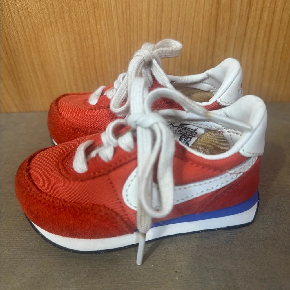 Nike Kids Red and White Lace-Up Sneakers